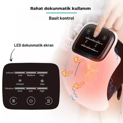 Medikalevin™ 3'ü 1 arada diz terapi cihazı - kablosuz kızılötesi, lazer ve titreşim terapisi