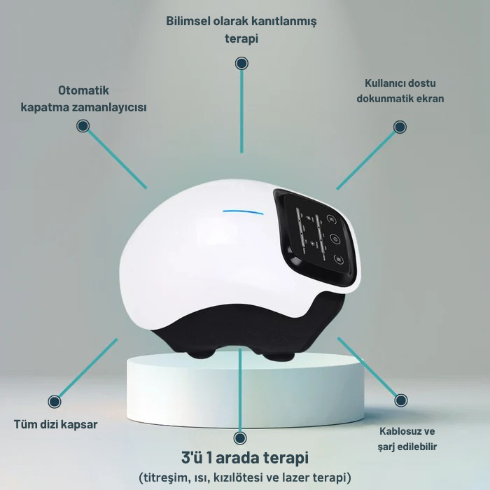 Medikalevin™ 3'ü 1 arada diz terapi cihazı - kablosuz kızılötesi, lazer ve titreşim terapisi