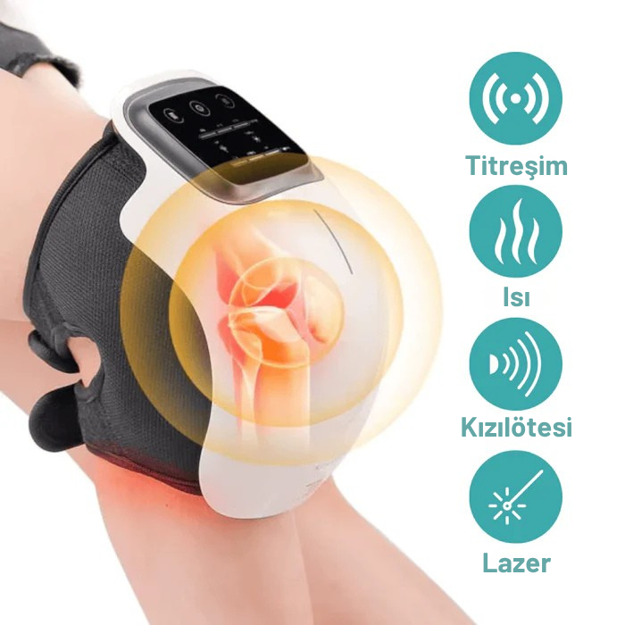 Medikalevin™ 3'ü 1 arada diz terapi cihazı - kablosuz kızılötesi, lazer ve titreşim terapisi